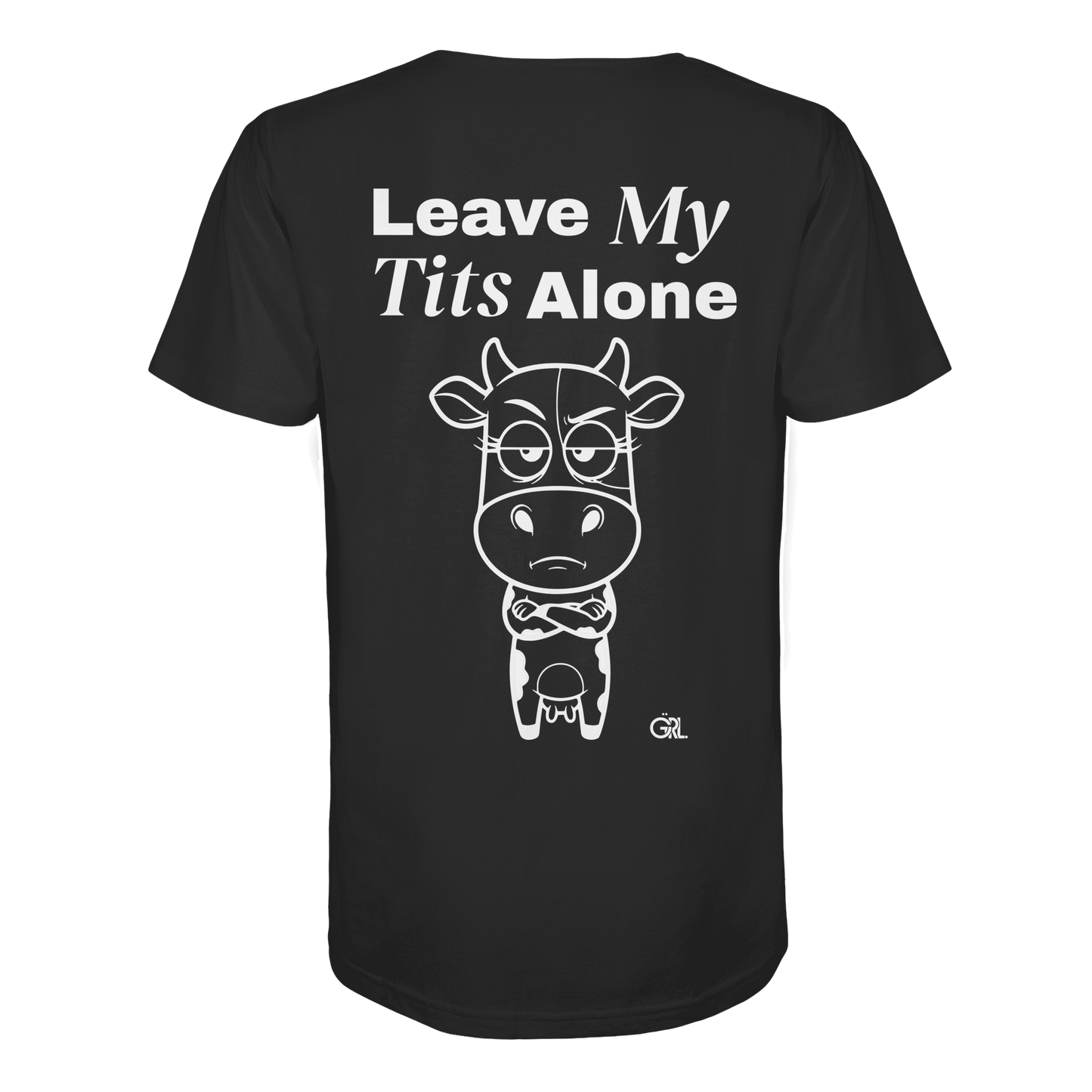 Annoyed Cow Rücken-Print – Schwarz Bio Shirt | GÖRL Feminist Statement Wear Berlin