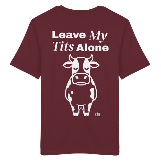 Angry Cow Rücken-Print – Burgundy Bio Shirt | GÖRL Feminist Statement Wear Berlin