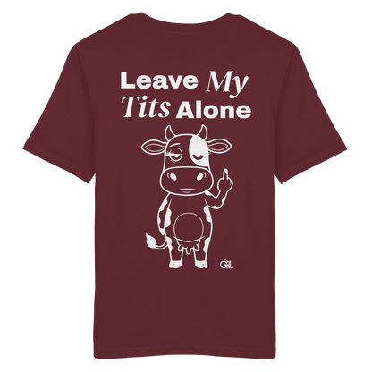 Finger Cow Rücken-Print – Burgundy Bio Shirt | GÖRL Feminist Statement Wear Berlin