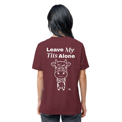 Annoyed Cow Rücken-Print – Burgundy Bio Shirt | GÖRL Feminist Statement Wear Berlin