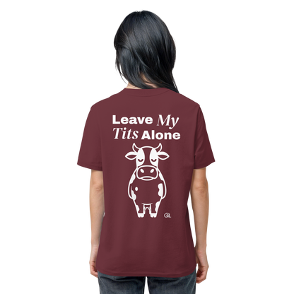 Angry Cow Rücken-Print – Burgundy Bio Shirt | GÖRL Feminist Statement Wear Berlin