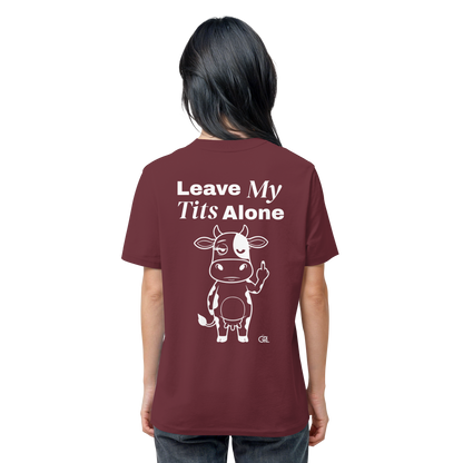 Finger Cow Rücken-Print – Burgundy Bio Shirt | GÖRL Feminist Statement Wear Berlin