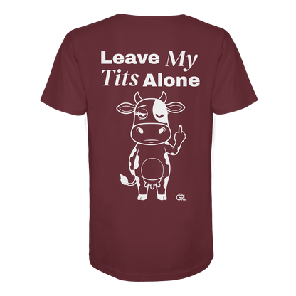 Finger Cow Rücken-Print – Burgundy Bio Shirt | GÖRL Feminist Statement Wear Berlin
