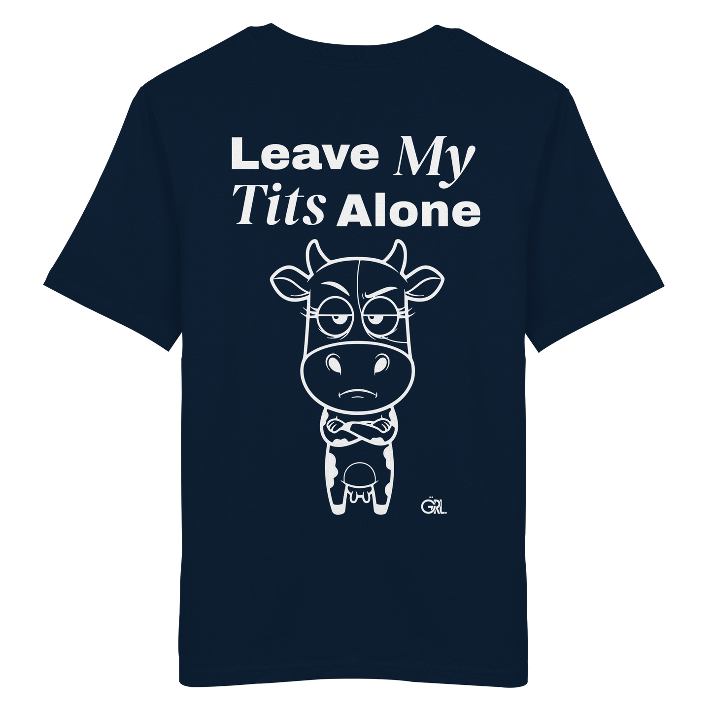 Annoyed Cow Rücken-Print – French Navy Bio Shirt | GÖRL Feminist Statement Wear Berlin