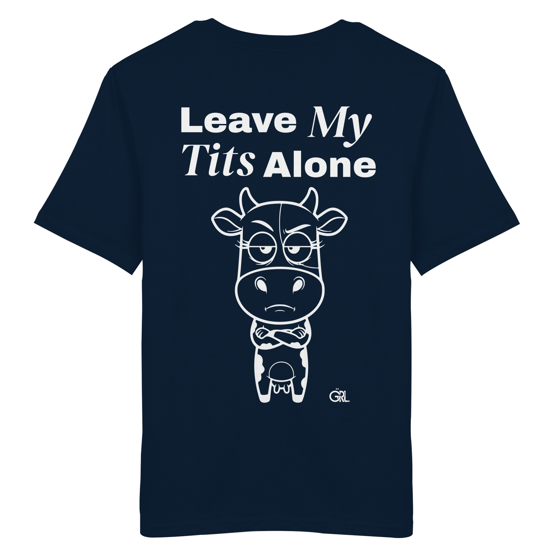 Annoyed Cow Rücken-Print – French Navy Bio Shirt | GÖRL Feminist Statement Wear Berlin