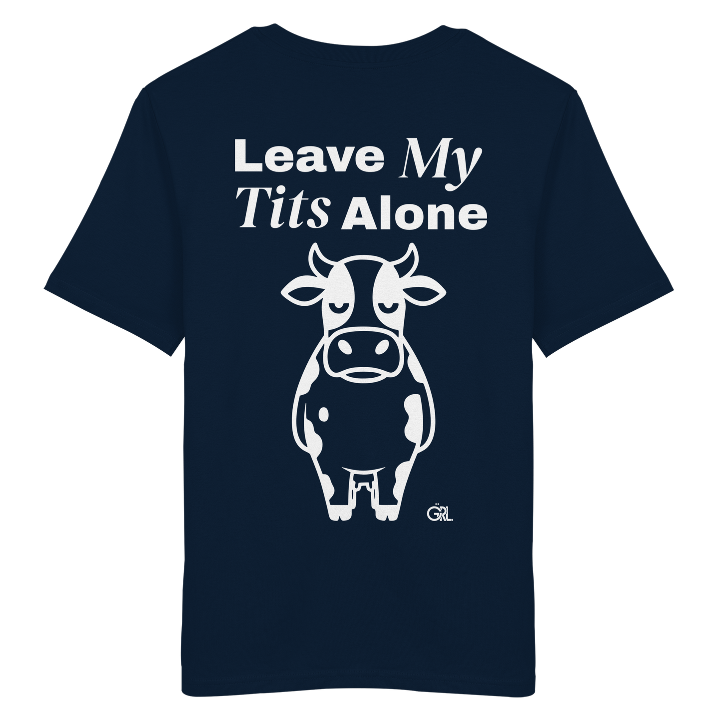 Angry Cow Rücken-Print – French Navy Bio Shirt | GÖRL Feminist Statement Wear Berlin