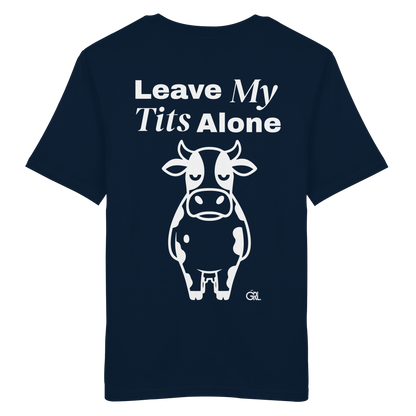 Angry Cow Rücken-Print – French Navy Bio Shirt | GÖRL Feminist Statement Wear Berlin