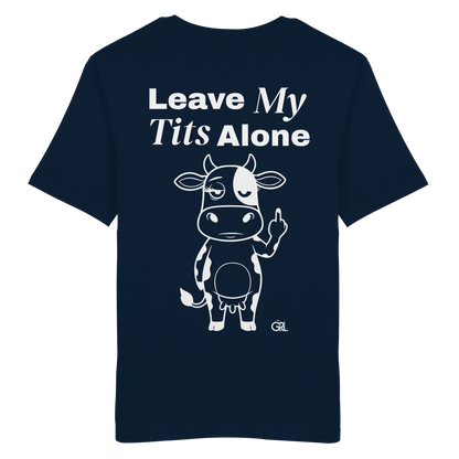 Finger Cow Rücken-Print – French Navy Bio Shirt | GÖRL Feminist Statement Wear Berlin
