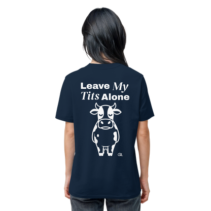Angry Cow Rücken-Print – French Navy Bio Shirt | GÖRL Feminist Statement Wear Berlin