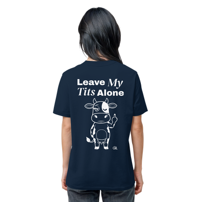 Finger Cow Rücken-Print – French Navy Bio Shirt | GÖRL Feminist Statement Wear Berlin