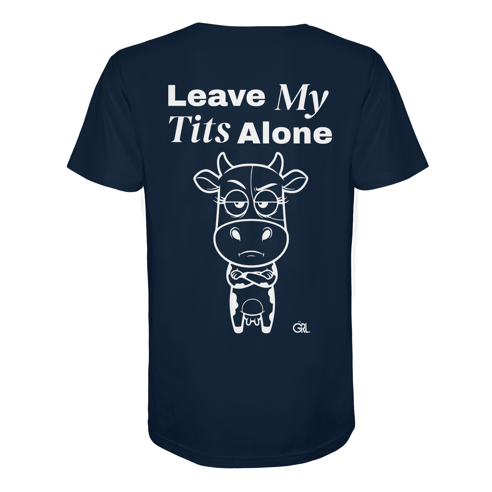 Annoyed Cow Rücken-Print – French Navy Bio Shirt | GÖRL Feminist Statement Wear Berlin