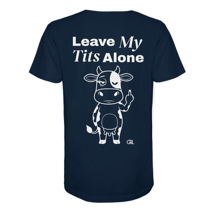 Finger Cow Rücken-Print – French Navy Bio Shirt | GÖRL Feminist Statement Wear Berlin