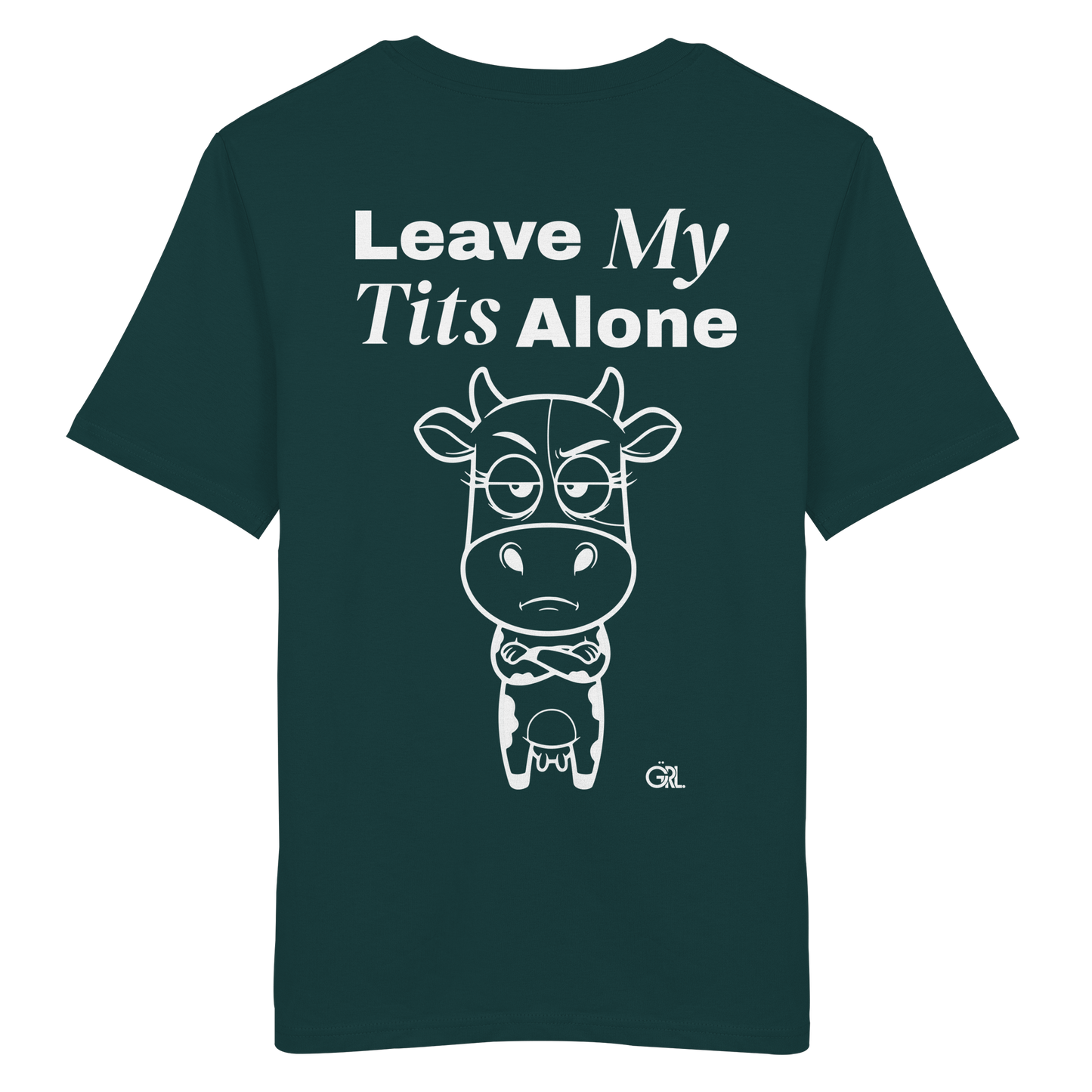 Annoyed Cow Rücken-Print – Glazed Green Bio Shirt | GÖRL Feminist Statement Wear Berlin