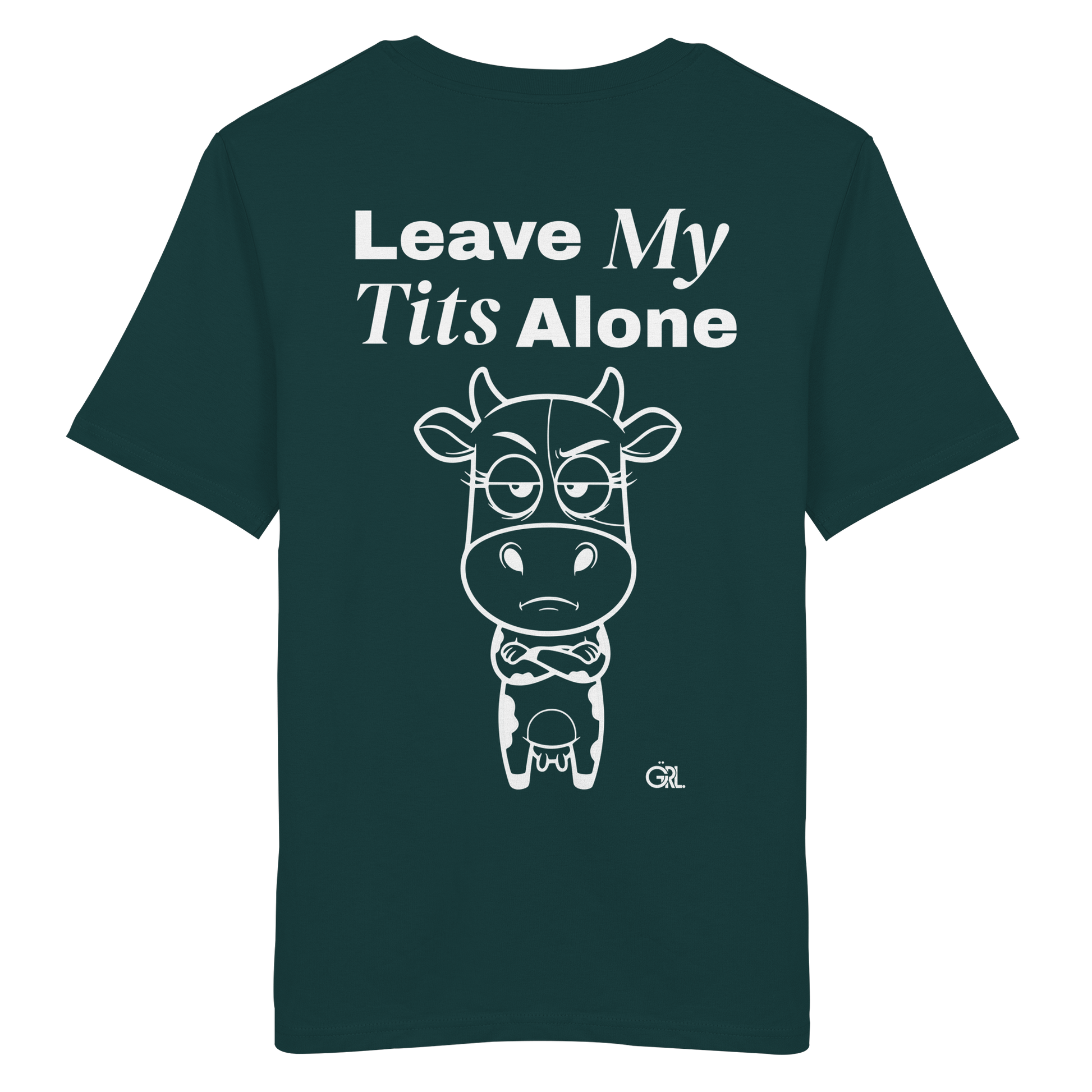 Annoyed Cow Rücken-Print – Glazed Green Bio Shirt | GÖRL Feminist Statement Wear Berlin