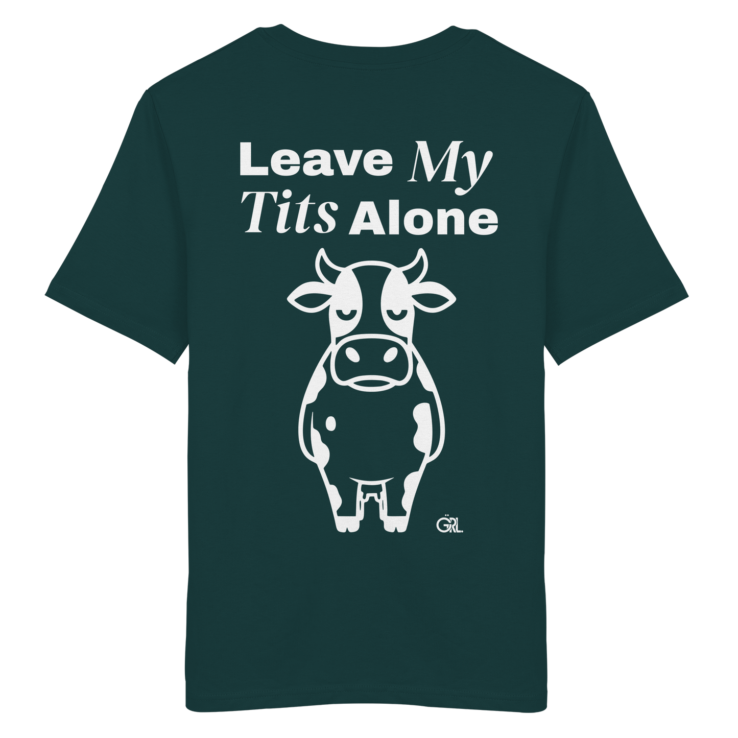 Angry Cow Rücken-Print – Glazed Green Bio Shirt | GÖRL Feminist Statement Wear Berlin