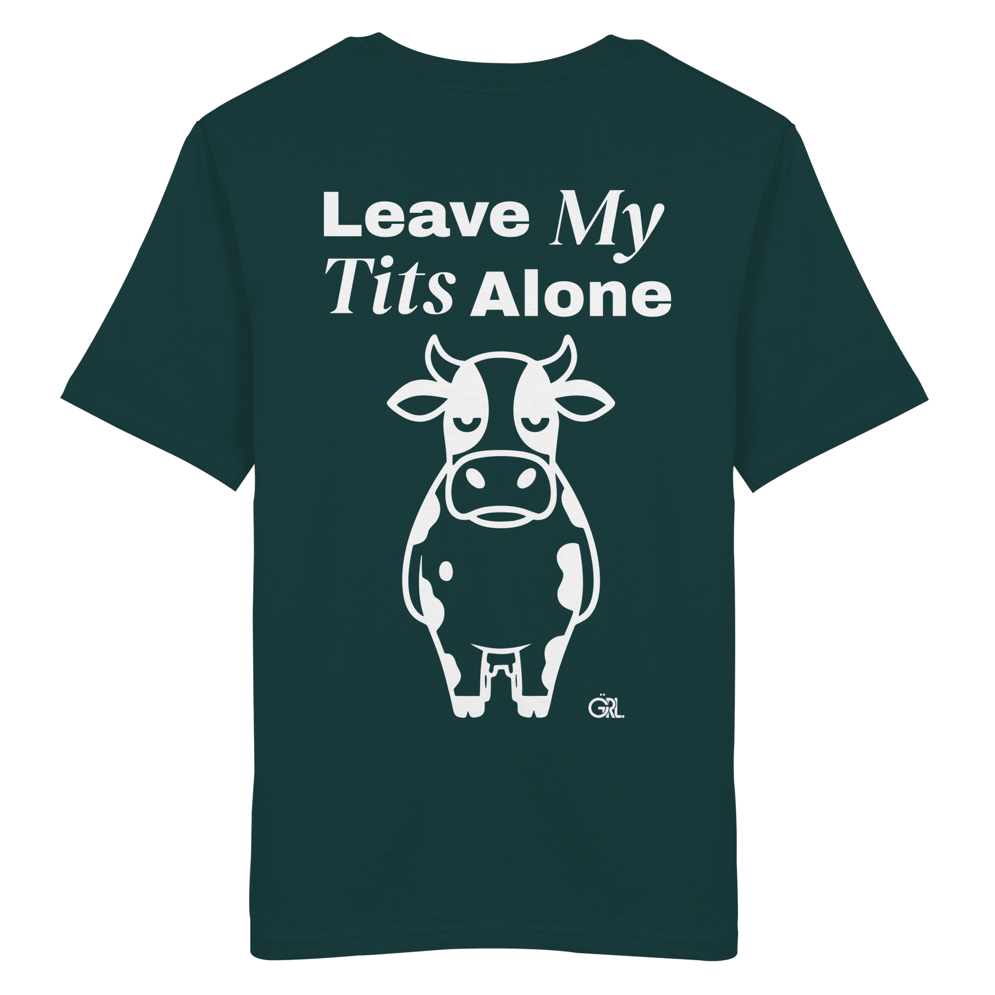 Angry Cow Rücken-Print – Glazed Green Bio Shirt | GÖRL Feminist Statement Wear Berlin