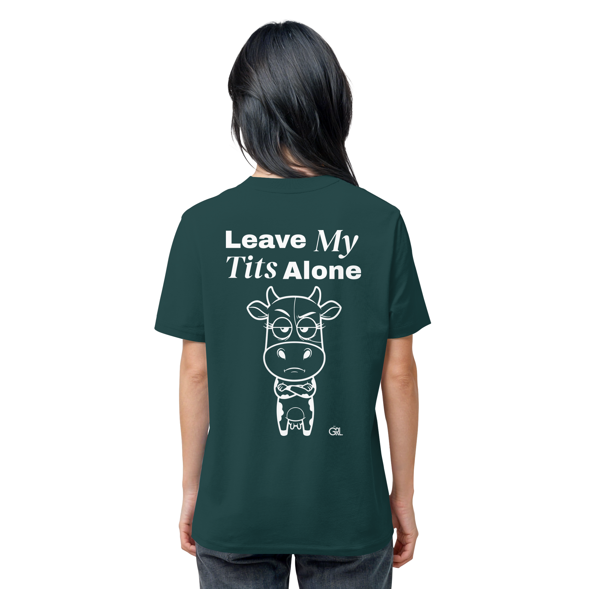 Annoyed Cow Rücken-Print – Glazed Green Bio Shirt | GÖRL Feminist Statement Wear Berlin