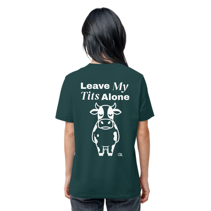 Angry Cow Rücken-Print – Glazed Green Bio Shirt | GÖRL Feminist Statement Wear Berlin