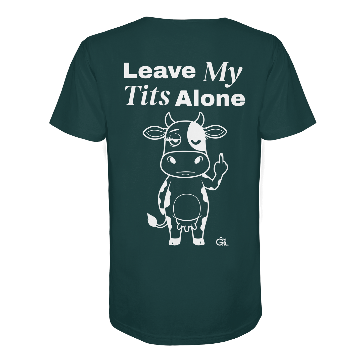 Finger Cow Rücken-Print – Glazed Green Bio Shirt | GÖRL Feminist Statement Wear Berlin