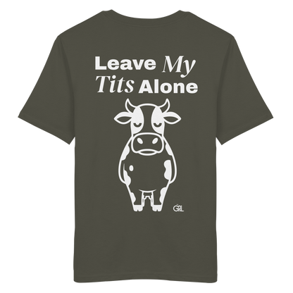 Angry Cow Rücken-Print – Khaki Bio Shirt | GÖRL Feminist Statement Wear Berlin