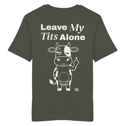 Finger Cow Rücken-Print – Khaki Bio Shirt | GÖRL Feminist Statement Wear Berlin