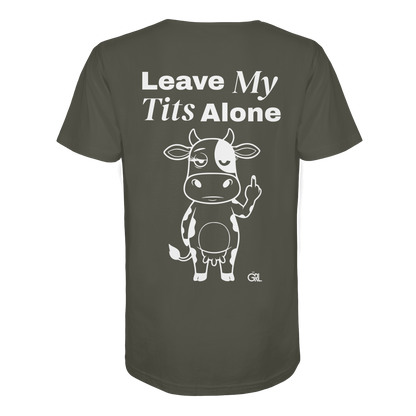 Finger Cow Rücken-Print – Khaki Bio Shirt | GÖRL Feminist Statement Wear Berlin