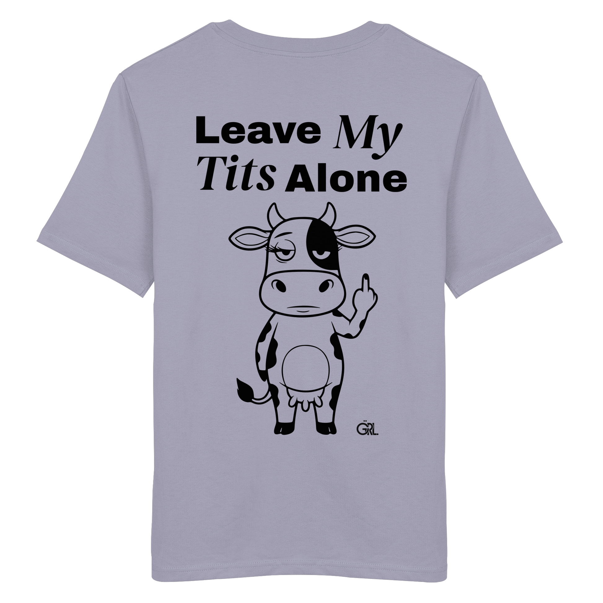Finger Cow Rücken-Print – Lavender Bio Shirt | GÖRL Feminist Statement Wear Berlin