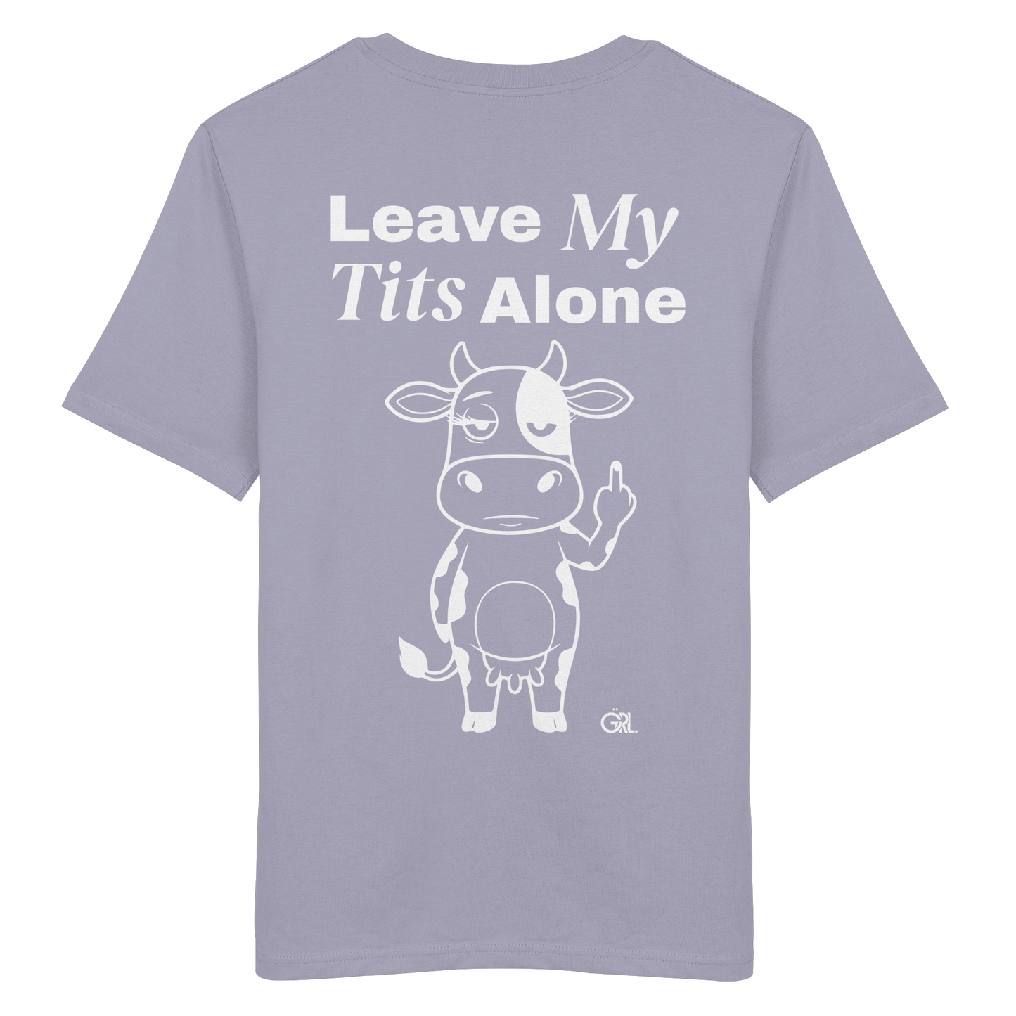 Finger Cow Rücken-Print – Lavender Bio Shirt | GÖRL Feminist Statement Wear Berlin