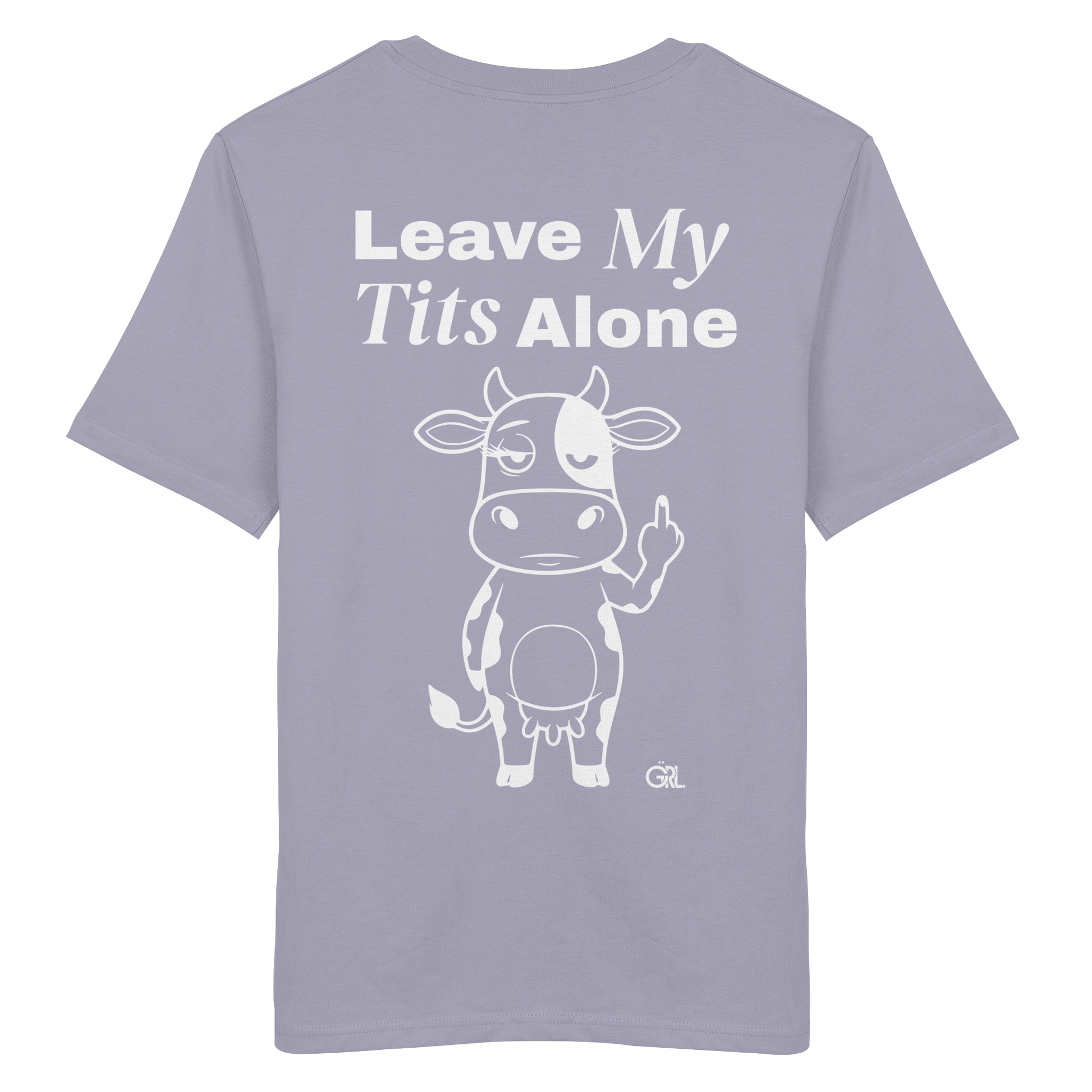 Finger Cow Rücken-Print – Lavender Bio Shirt | GÖRL Feminist Statement Wear Berlin