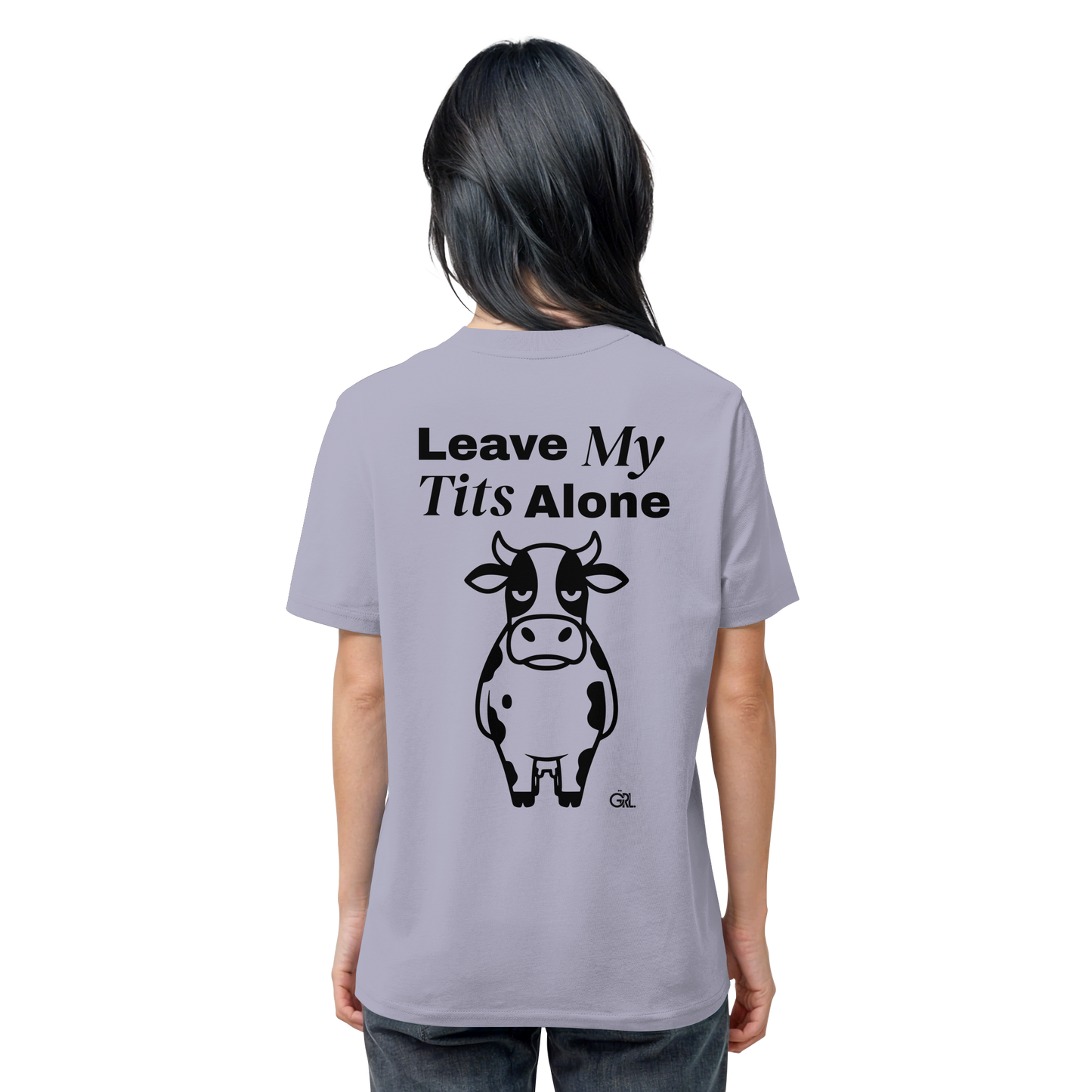 Angry Cow Rücken-Print – Lavender Bio Shirt | GÖRL Feminist Statement Wear Berlin