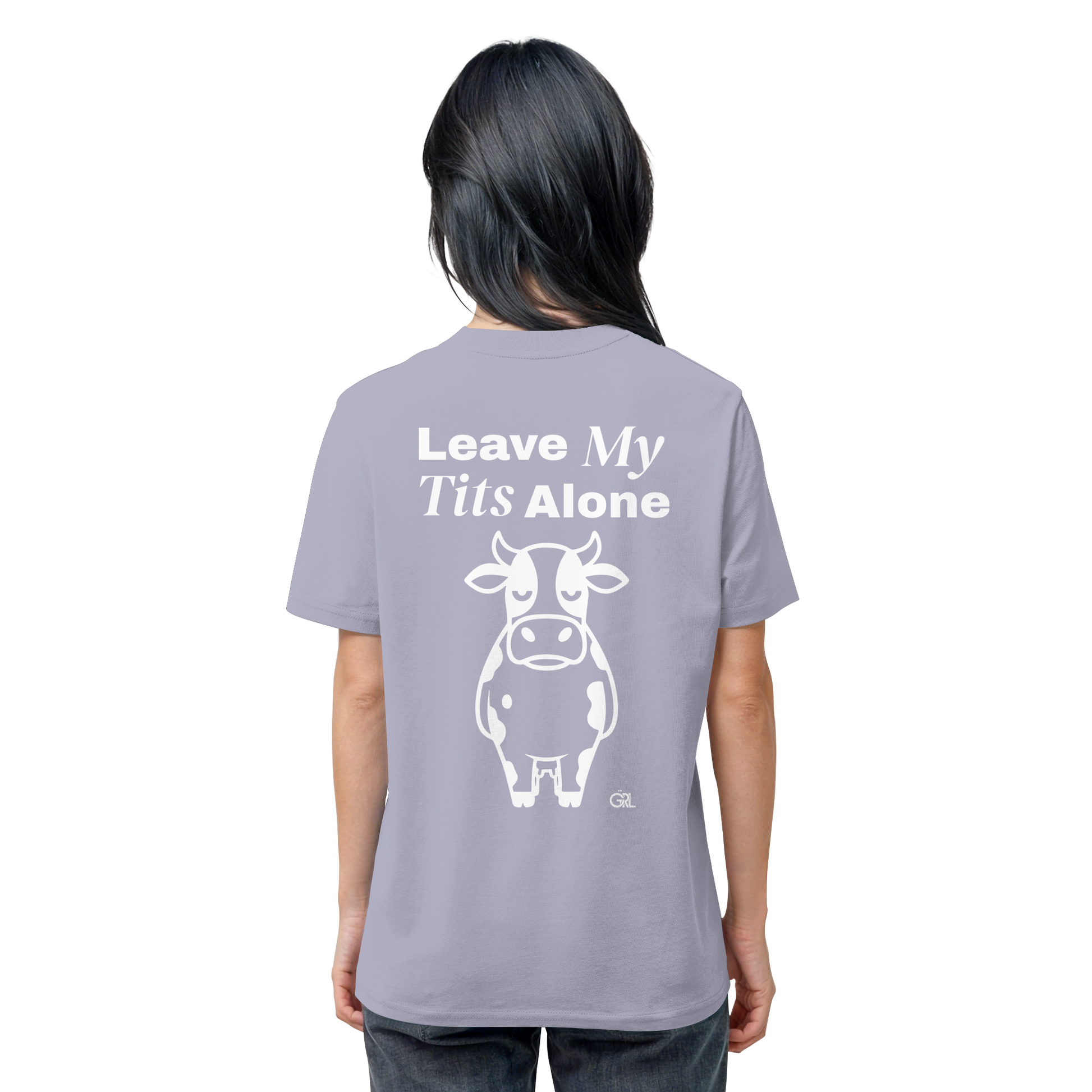 Angry Cow Rücken-Print – Lavender Bio Shirt | GÖRL Feminist Statement Wear Berlin