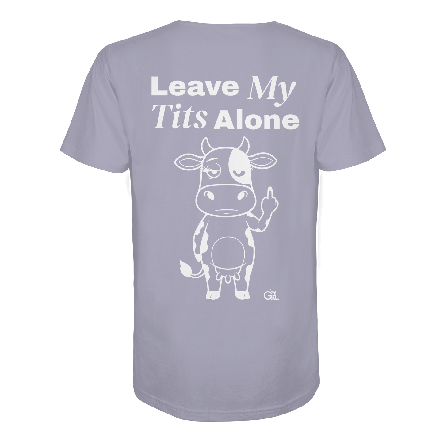 Finger Cow Rücken-Print – Lavender Bio Shirt | GÖRL Feminist Statement Wear Berlin