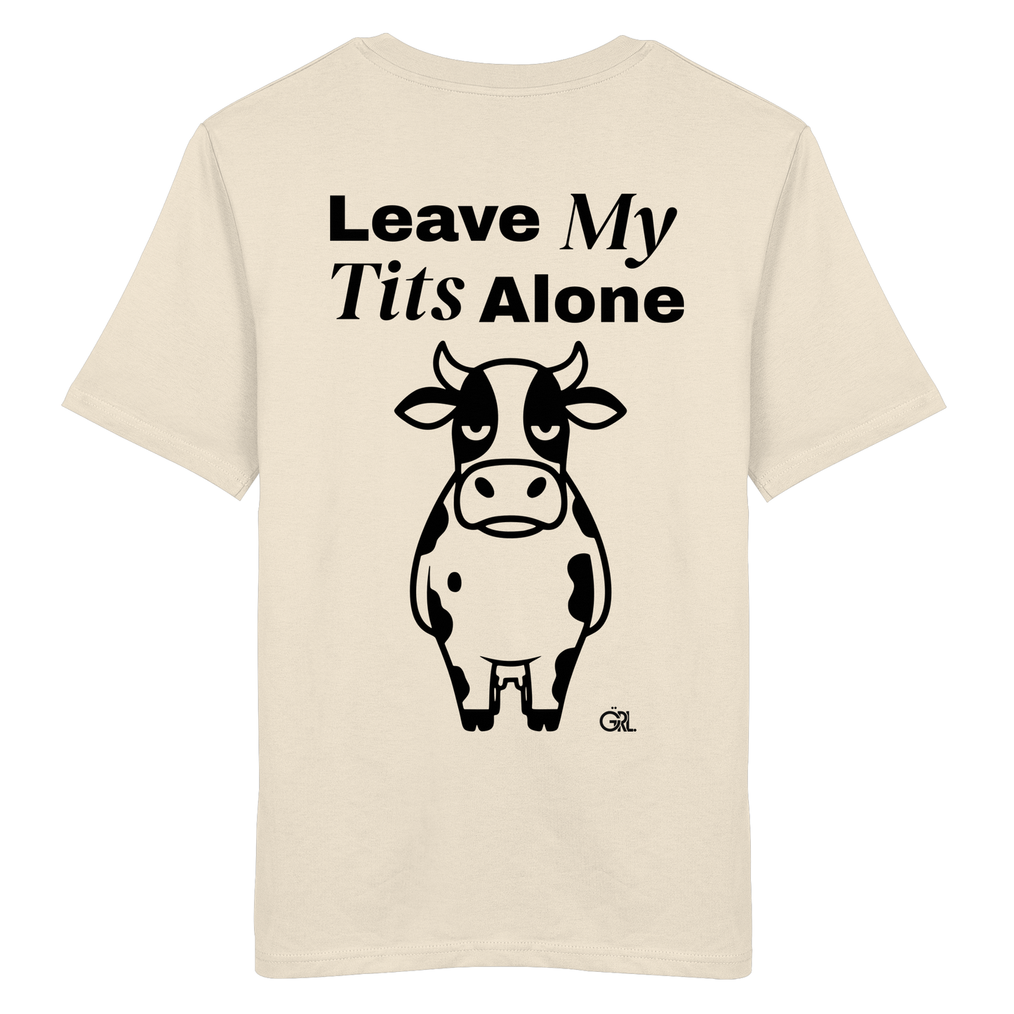 Angry Cow Rücken-Print – Natural Raw Bio Shirt | GÖRL Feminist Statement Wear Berlin