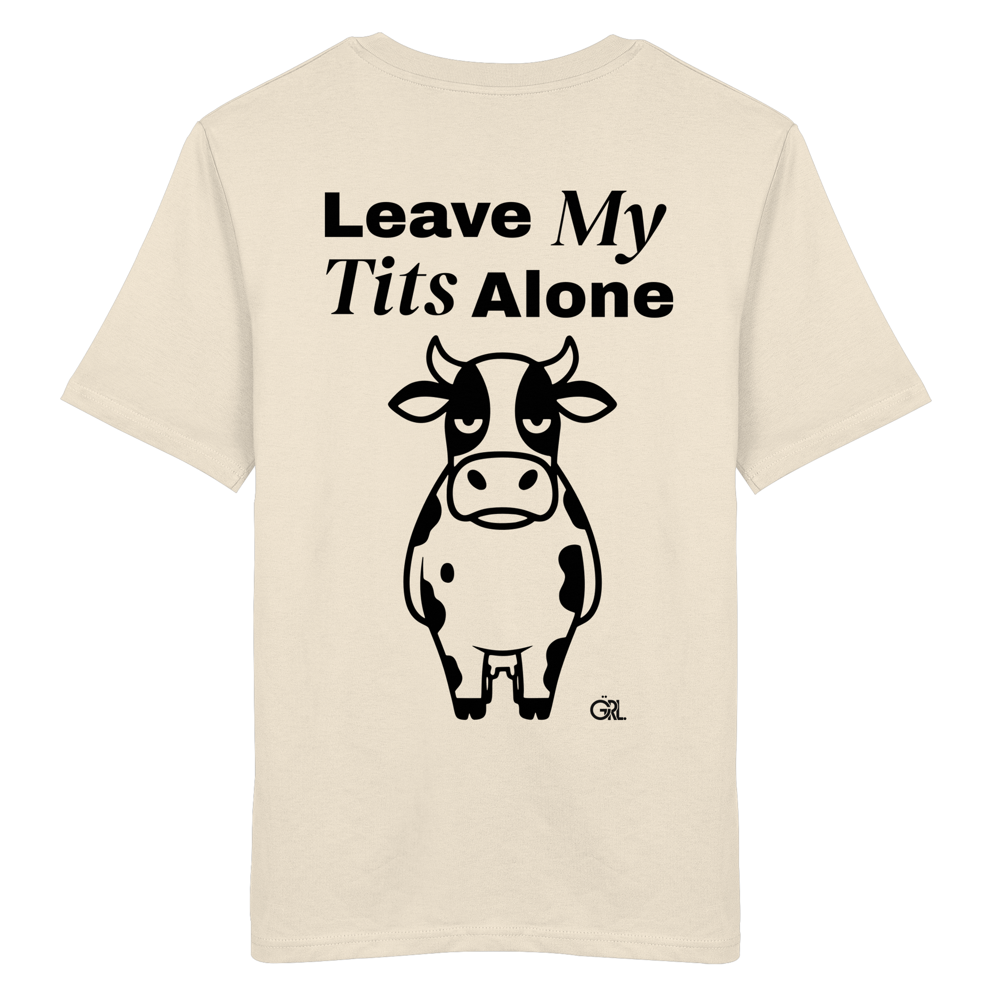Angry Cow Rücken-Print – Natural Raw Bio Shirt | GÖRL Feminist Statement Wear Berlin