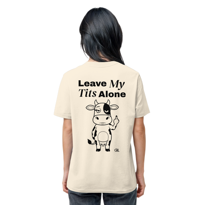 Finger Cow Rücken-Print – Natural Raw Bio Shirt | GÖRL Feminist Statement Wear Berlin