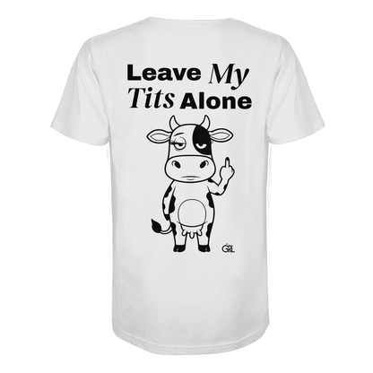 Finger Cow Rücken-Print – Weiss Bio Shirt | GÖRL Feminist Statement Wear Berlin