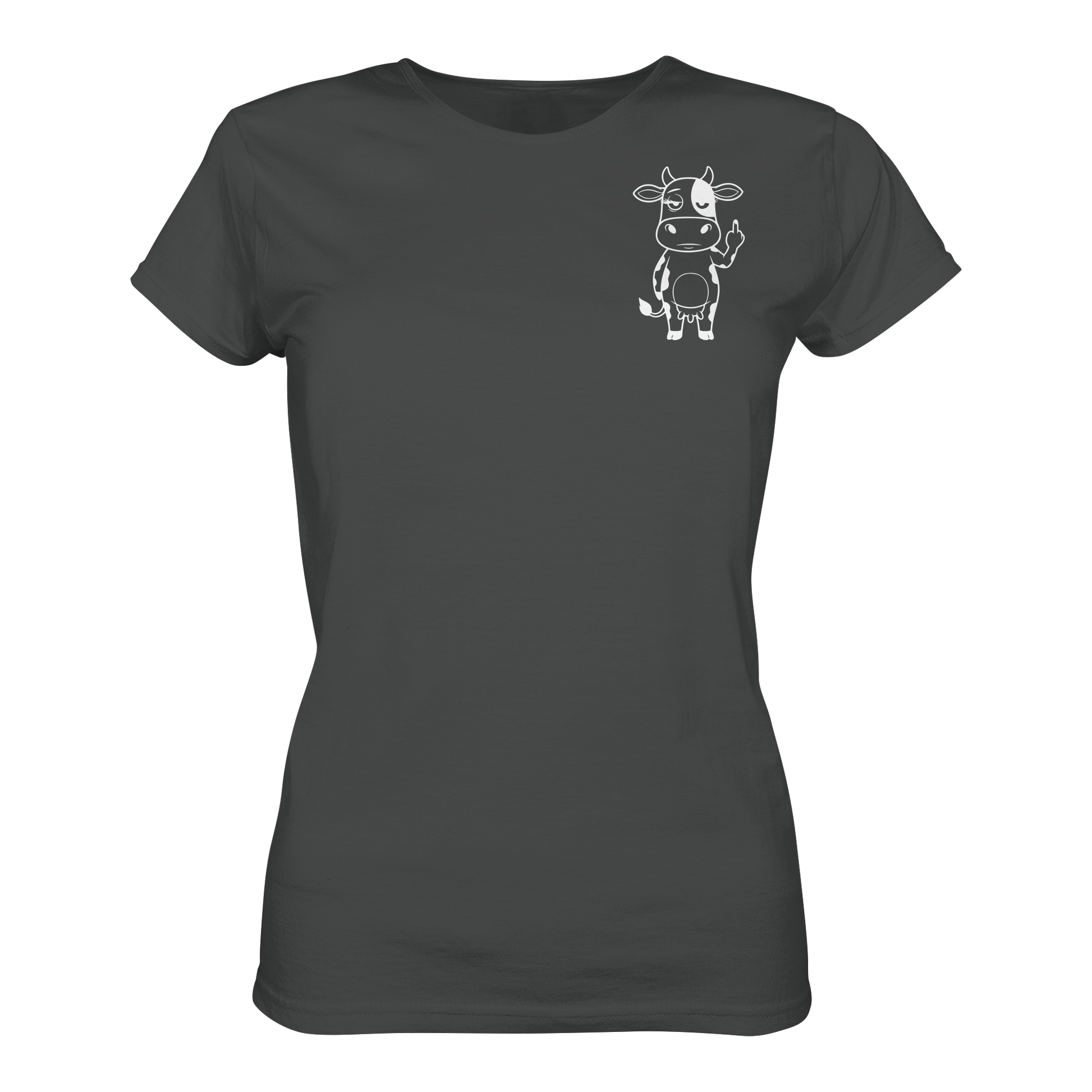 Finger Cow Statement-Print – Anthracite Fitted Shirt | GÖRL Bio-Baumwolle, DTF-Druck in DE