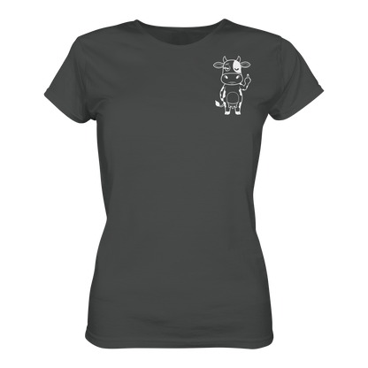 Finger Cow Statement-Print – Anthracite Fitted Shirt | GÖRL Bio-Baumwolle, DTF-Druck in DE
