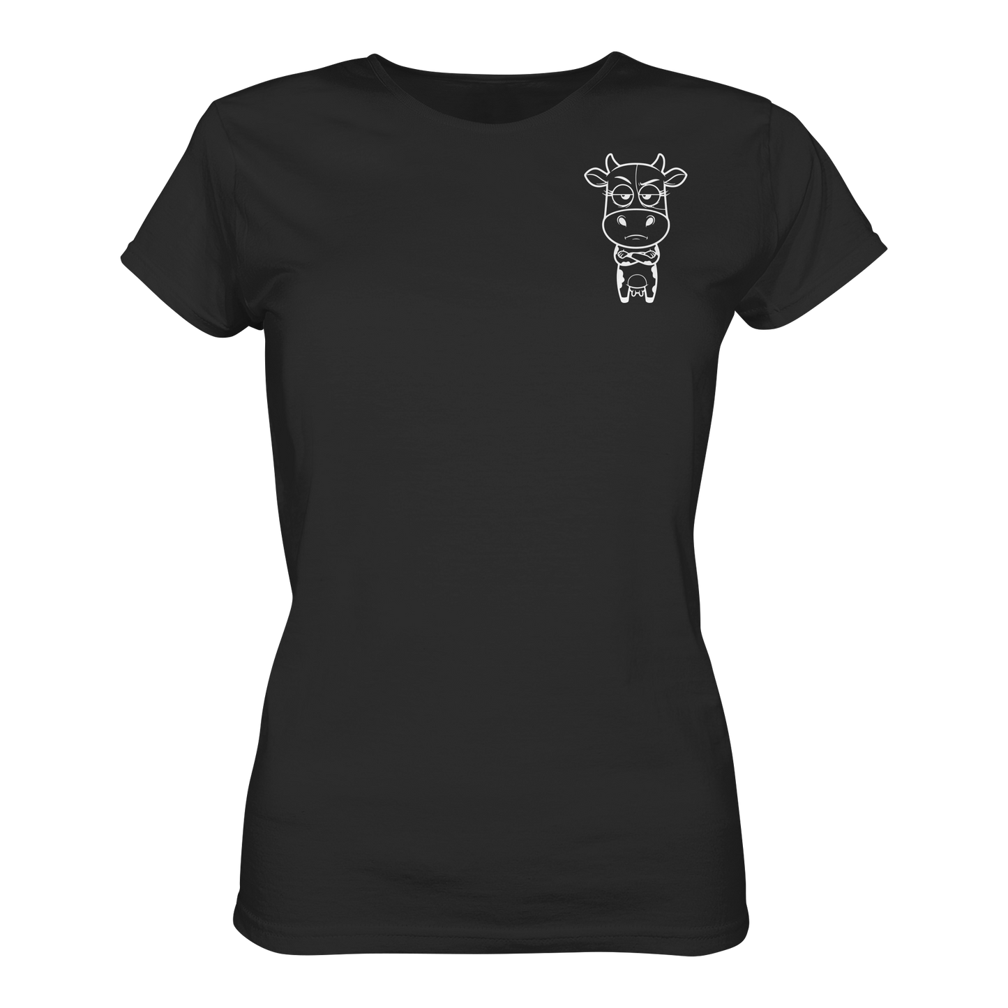 Annoyed Cow Statement-Print – Schwarz Fitted Shirt | GÖRL Bio-Baumwolle, DTF-Druck in DE