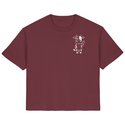 Finger Cow Statement-Print – Burgundy Fitted Shirt | GÖRL Bio-Baumwolle, DTF-Druck in DE