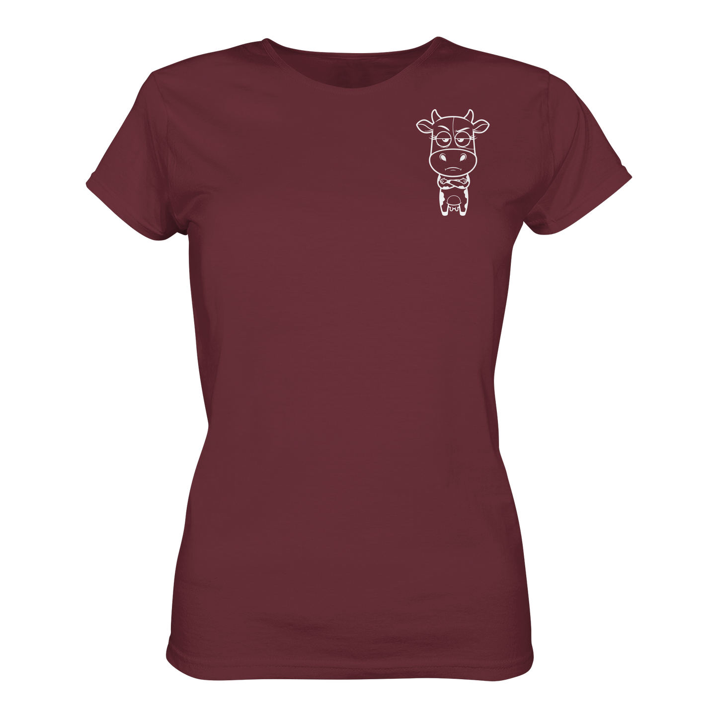 Annoyed Cow Statement-Print – Burgundy Fitted Shirt | GÖRL Bio-Baumwolle, DTF-Druck in DE