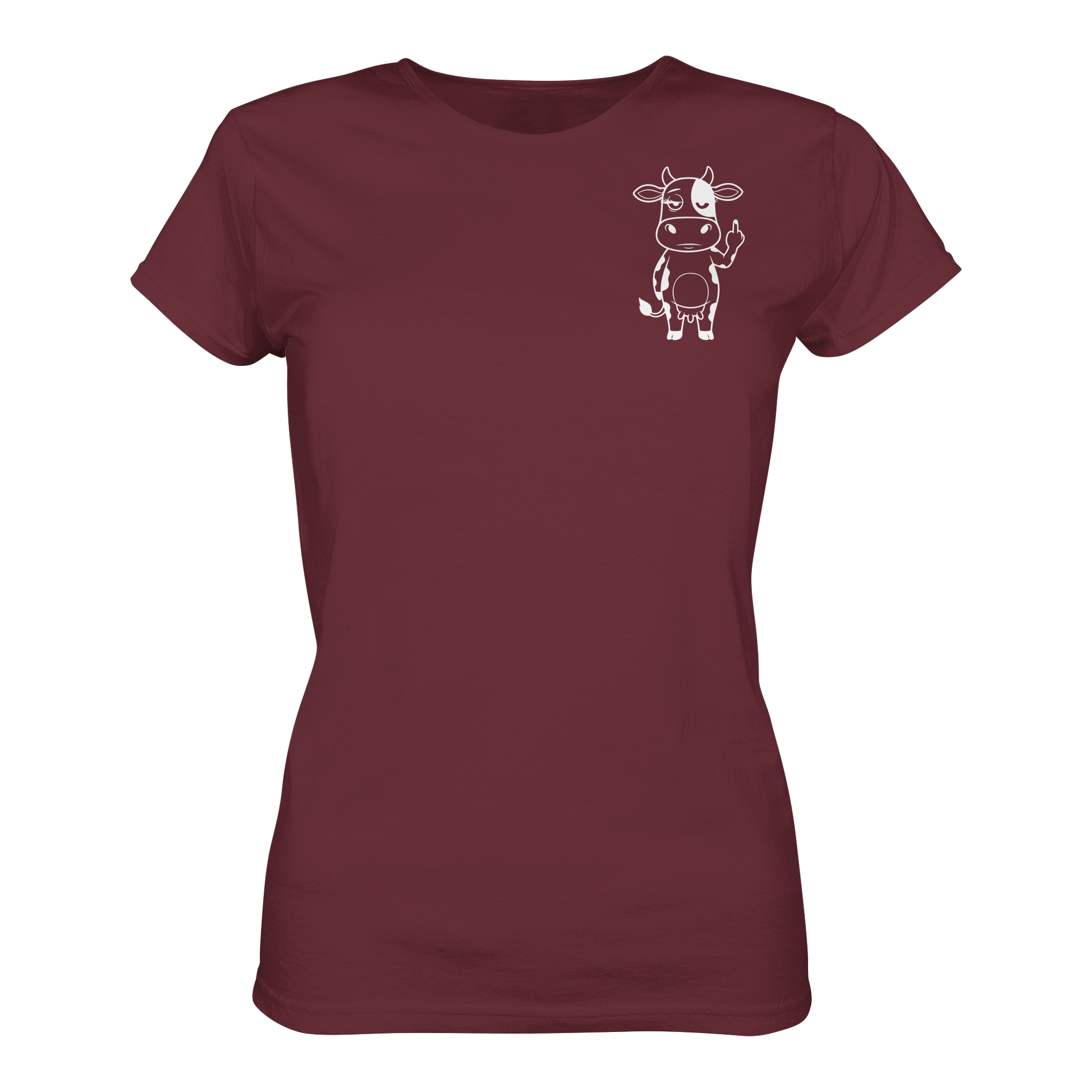 Finger Cow Statement-Print – Burgundy Fitted Shirt | GÖRL Bio-Baumwolle, DTF-Druck in DE