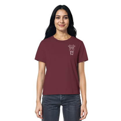 Annoyed Cow Statement-Print – Burgundy Fitted Shirt | GÖRL Bio-Baumwolle, DTF-Druck in DE
