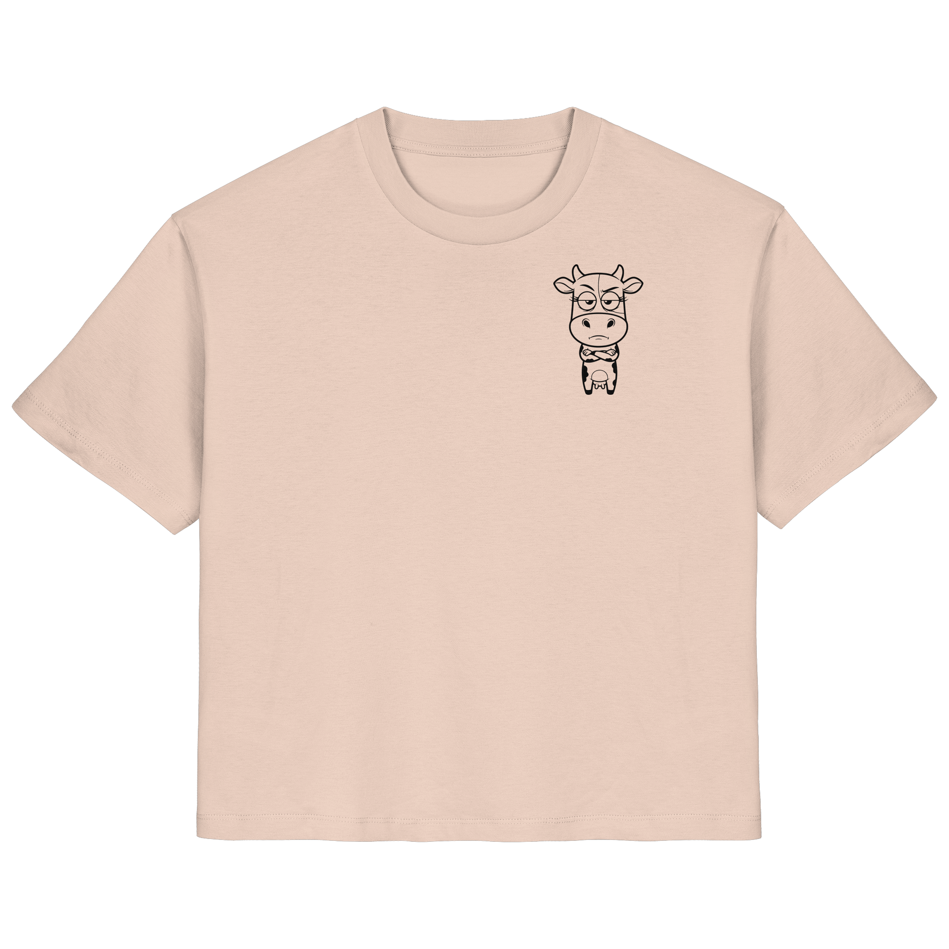 Annoyed Cow Statement-Print – Fraiche Peche Fitted Shirt | GÖRL Bio-Baumwolle, DTF-Druck in DE