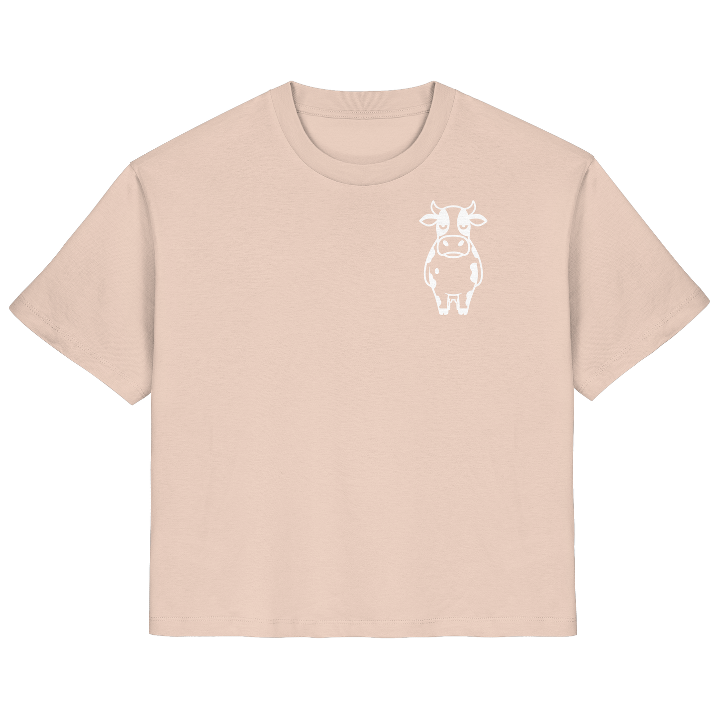 Angry Cow Statement-Print – Fraiche Peche Fitted Shirt | GÖRL Bio-Baumwolle, DTF-Druck in DE