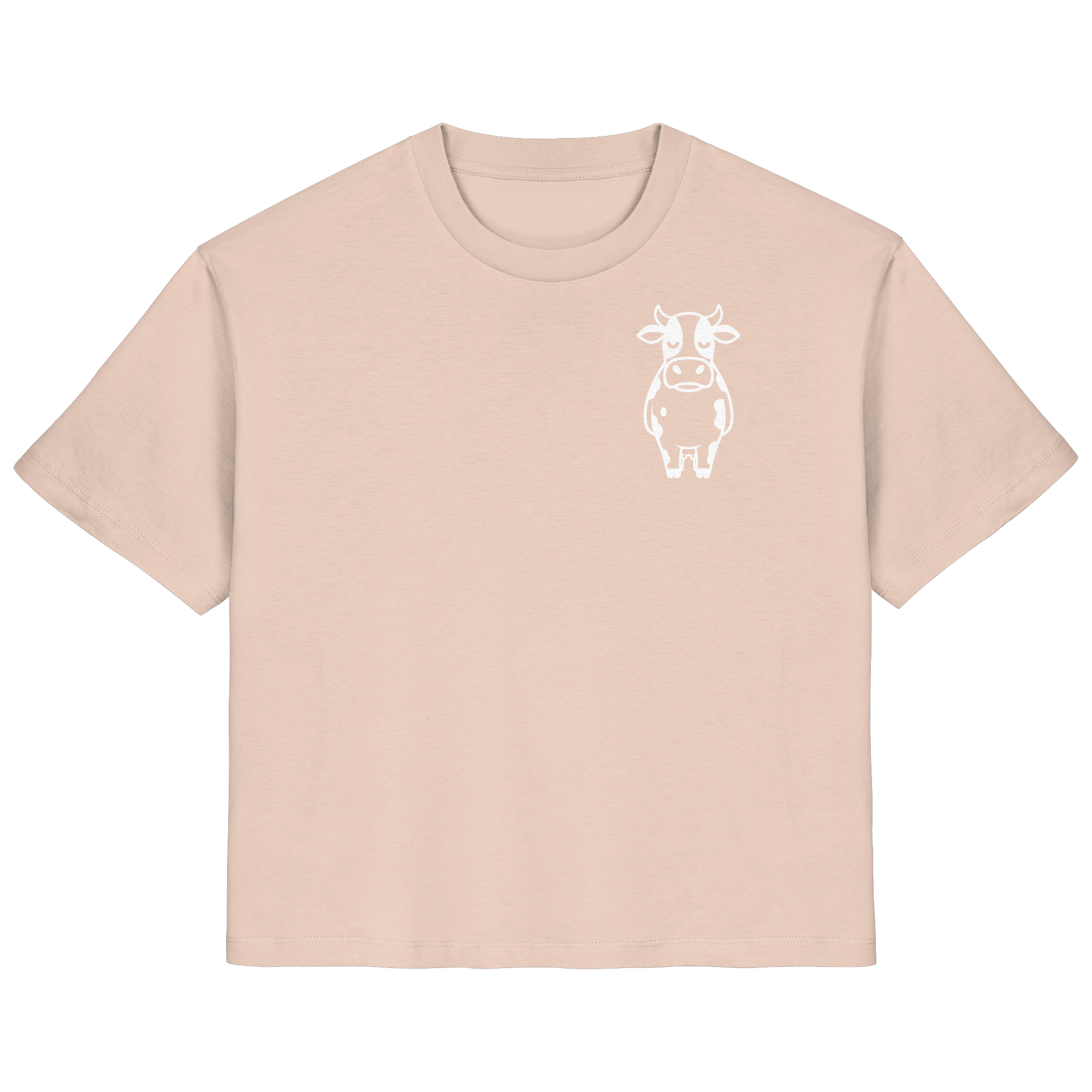Angry Cow Statement-Print – Fraiche Peche Fitted Shirt | GÖRL Bio-Baumwolle, DTF-Druck in DE