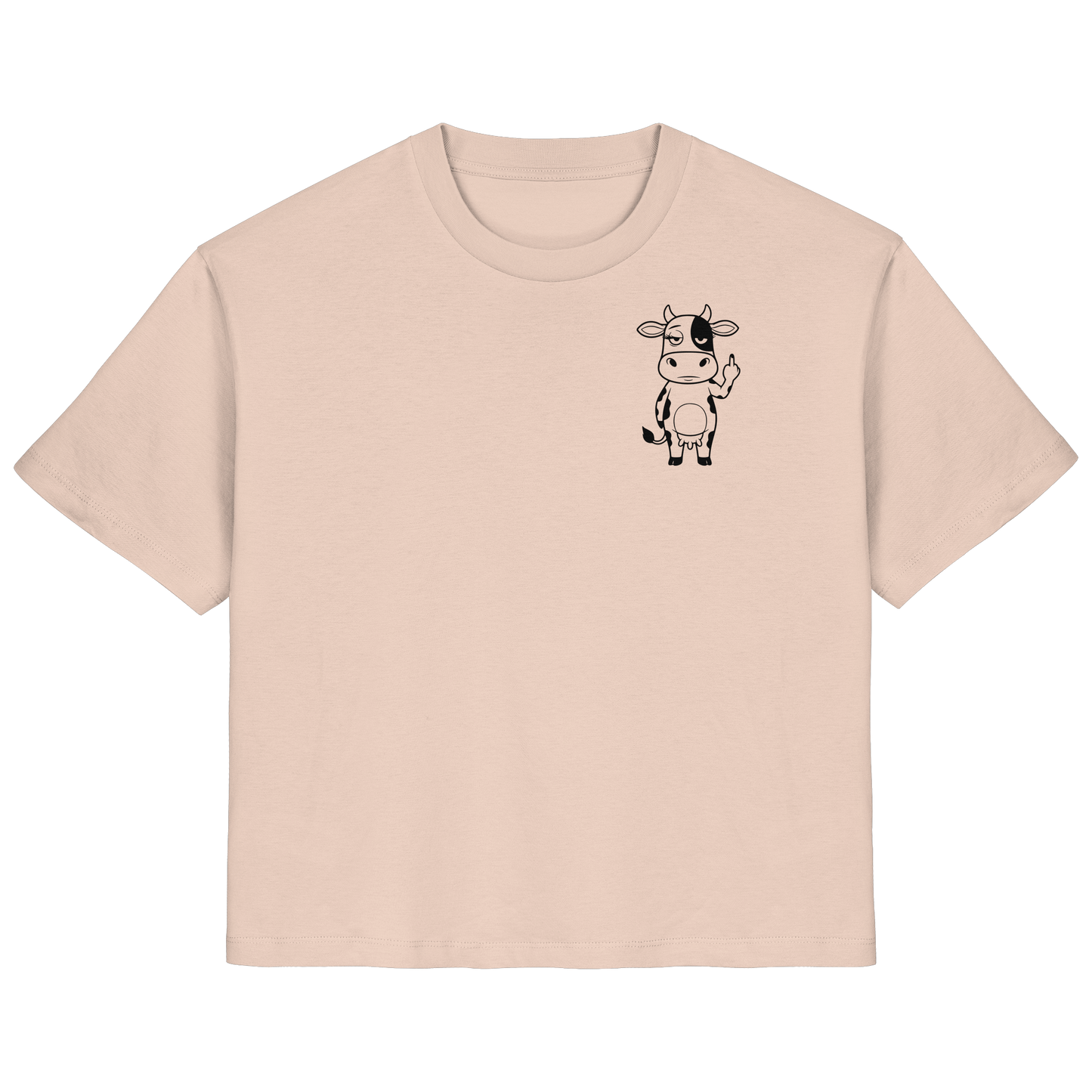 Finger Cow Statement-Print – Fraiche Peche Fitted Shirt | GÖRL Bio-Baumwolle, DTF-Druck in DE