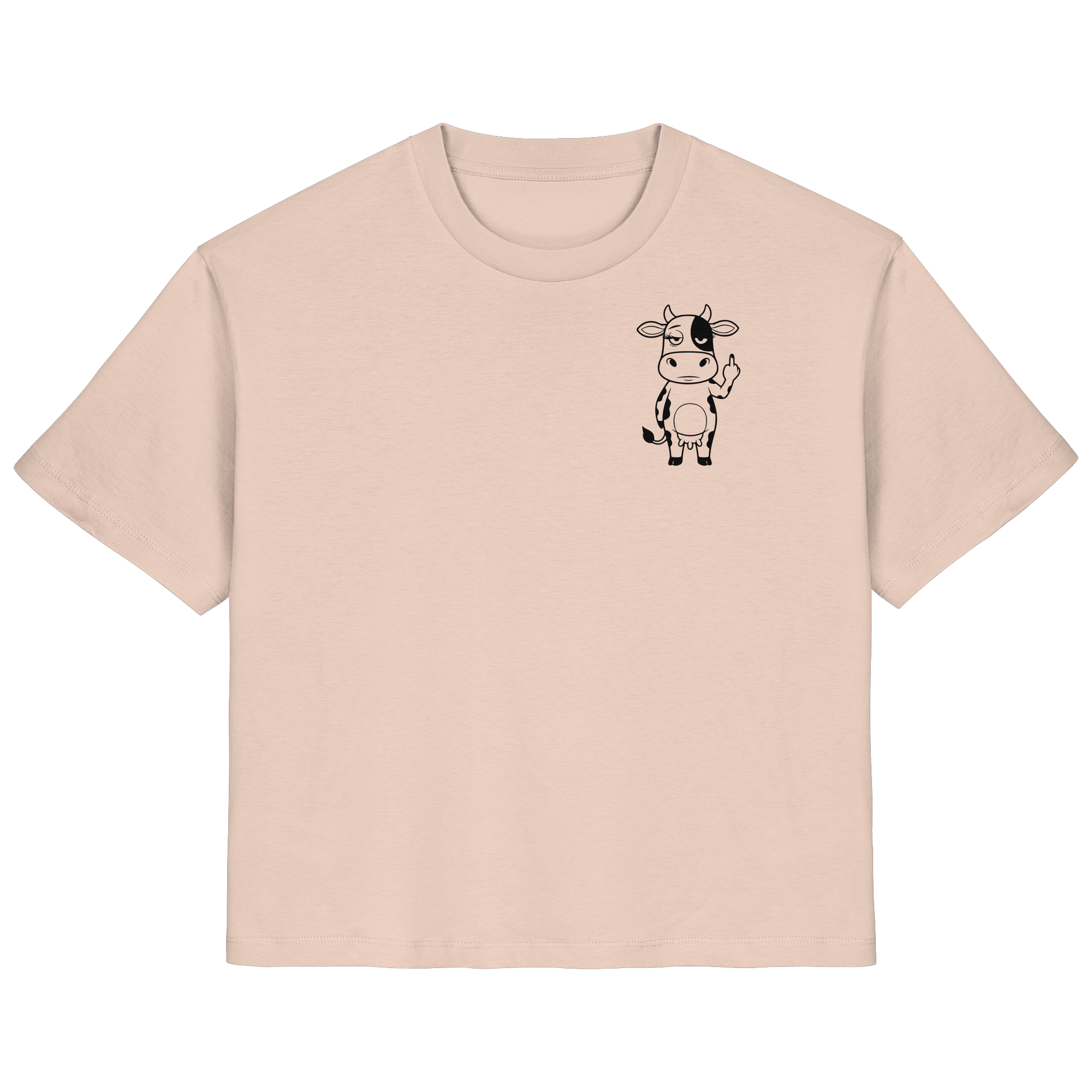 Finger Cow Statement-Print – Fraiche Peche Fitted Shirt | GÖRL Bio-Baumwolle, DTF-Druck in DE