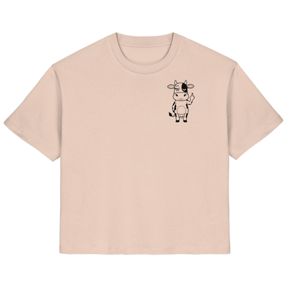 Finger Cow Statement-Print – Fraiche Peche Fitted Shirt | GÖRL Bio-Baumwolle, DTF-Druck in DE