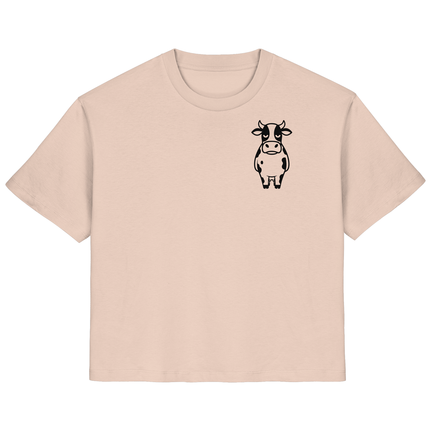 Angry Cow Statement-Print – Fraiche Peche Fitted Shirt | GÖRL Bio-Baumwolle, DTF-Druck in DE